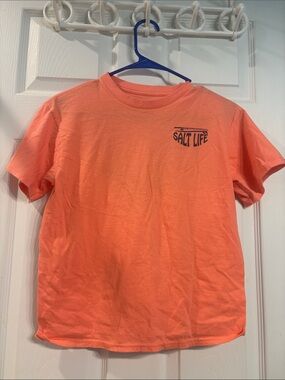 Salt Life Kids Short Sleeve Tee in Neon Coral Orange